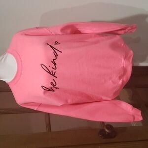 BE Kind Sweater Gildan Pink Sweater with Screen Print Transfer NWOT